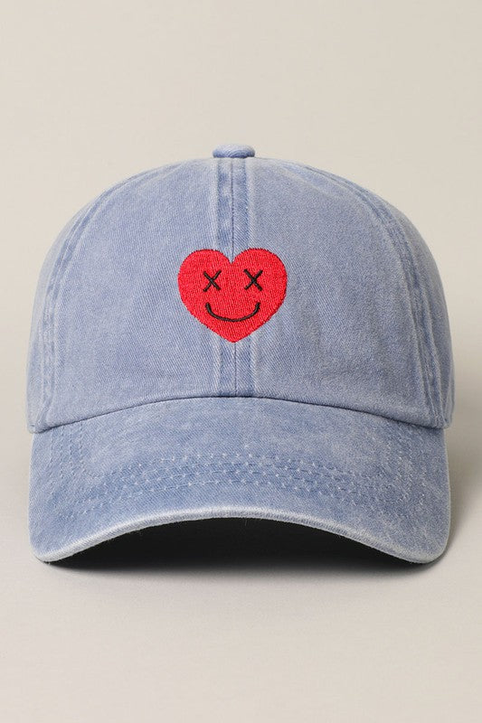 Heart Smiley Face Baseball Hat
